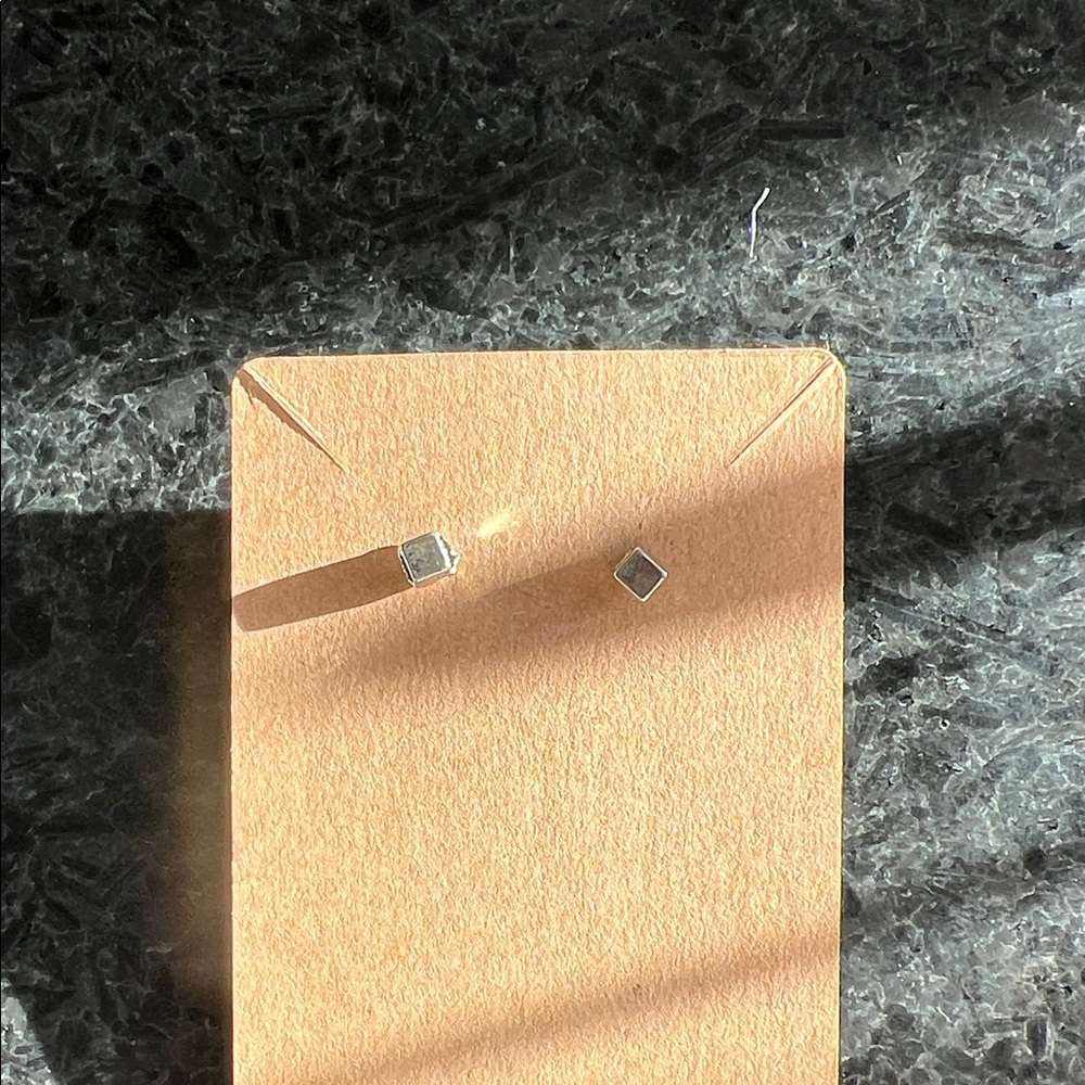 Square silver studs